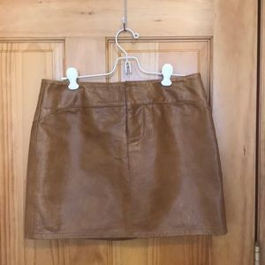 Genuine leather mini skirt